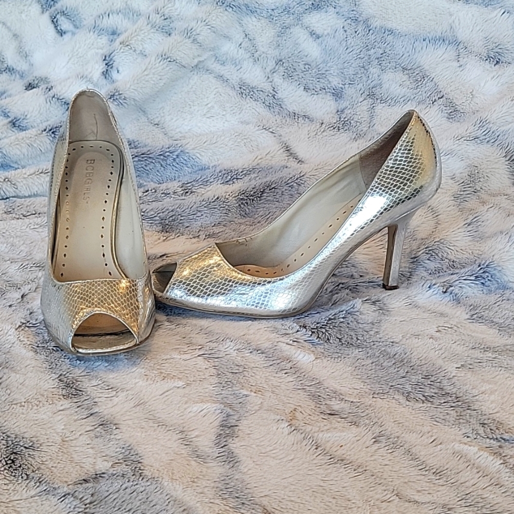 Silver BCBGirls heels
